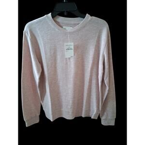 Lou & Grey Antique Rouge Pink Scoop Neck Long Sleeve Shirt Top Lounge Xs NWT